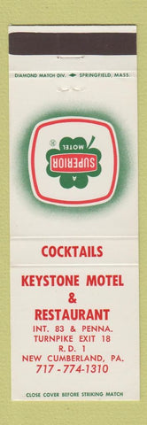 Matchbook Cover - Keystone Motel Restaurant New Cumberland PA