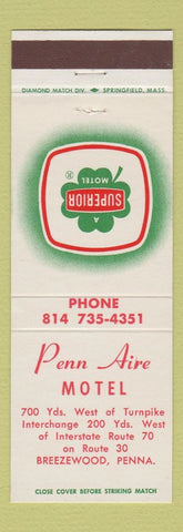 Matchbook Cover - Penn Aire Motel Breezewood PA