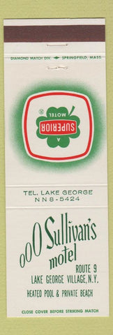 Matchbook Cover - O Sullivan's Motel Lake George Village NY