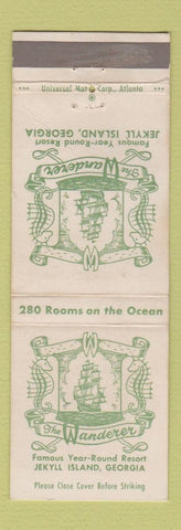 Matchbook Cover - The Wanderer Jekyll Island GA CREASE
