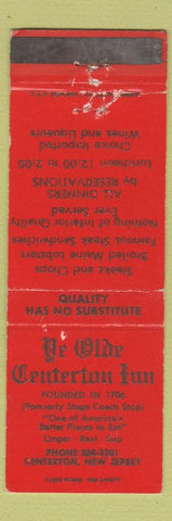 Matchbook Cover - Ye Olde Centerton Inn NJ