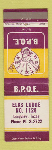 Matchbook Cover - Elks Lodge Longview TX
