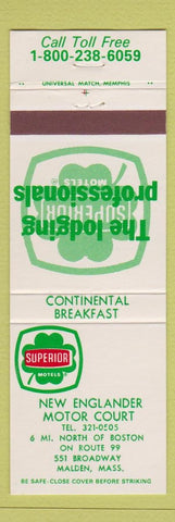 Matchbook Cover - New Englander Motor Court Malden MA