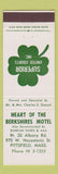 Matchbook Cover - Heart of the Berkshires Motel Pittsfield MA