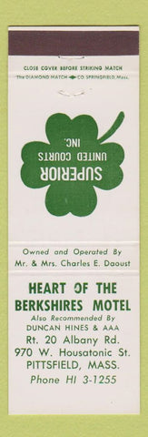 Matchbook Cover - Heart of the Berkshires Motel Pittsfield MA