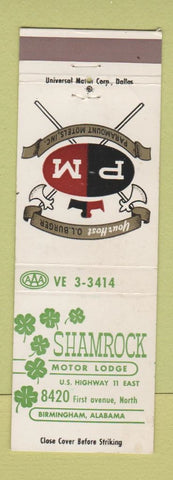 Matchbook Cover - Shamrock Motor Lodge Birmingham AL