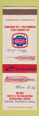 Matchbook Cover - International Motor Lodge Lester PA