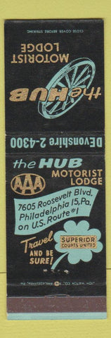 Matchbook Cover - The Hub Motor Lodge Philadelphia PA