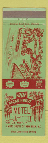 Matchbook Cover - Pecan Grove Motel New Burn NC