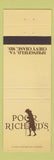 Matchbook Cover - Poor Richards Springfield VA Chevy Chase MD
