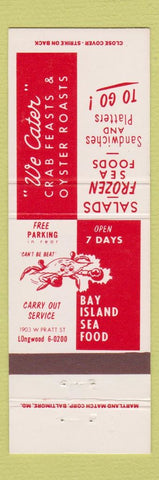 Matchbook Cover - Bay Island Seafood Baltimore MD