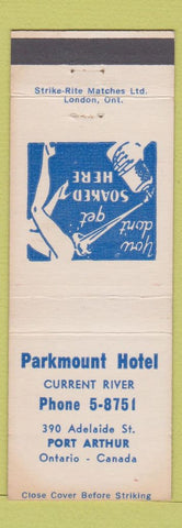 Matchbook Cover - Parkmount Hotel Port Arthur ON girlie