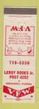 Matchbook Cover - VFW Leroy Rooks Jr Hernando FL