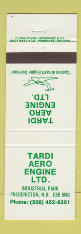 Matchbook Cover - Tardi Areo Engine Fredericton NB Airplane
