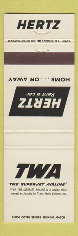 Matchbook Cover - TWA Airlines Hertz Rental Cars