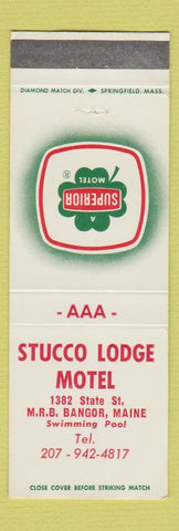 Matchbook Cover - Stucco Lodge Motel Bangor ME WEAR