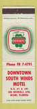 Matchbook Cover - Downtown South Winds Motel Miami FL