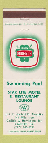 Matchbook Cover - Star Lite Motel Restaurant Carlisle PA