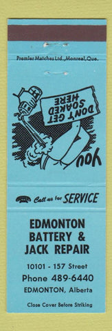 Matchbook Cover - Edmonton Battery Jack Repair Edmonton AB girlie