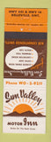 Matchbook Cover - Sun Valley Motor Inn Belleville ON