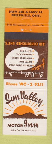 Matchbook Cover - Sun Valley Motor Inn Belleville ON