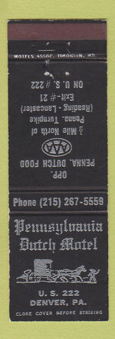 Matchbook Cover - Pennsylvania Dutch Motel Denver PA