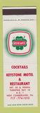 Matchbook Cover - Keystone Motel Restaurant New Cumberland PA