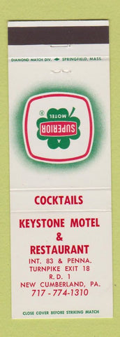 Matchbook Cover - Keystone Motel Restaurant New Cumberland PA