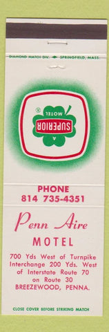 Matchbook Cover - Penn Aire Motel Breezewood PA