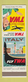 Matchbook Cover - TWA Airlines Italy girlie