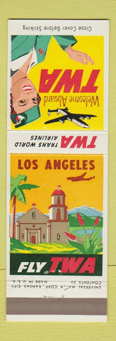 Matchbook Cover - TWA Airlines Los Angeles girlie