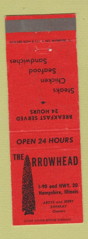Matchbook Cover - The Arrowhead Hampshire IL