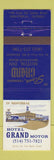 Matchbook Cover - Hotel Grand Motel Montreal QC