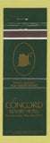 Matchbook Cover - Concord Resort Hotel Kiamesha Lake NY