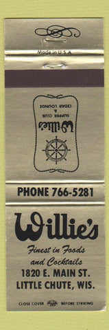 Matchbook Cover - Willie's Restaurant Little Chute WI