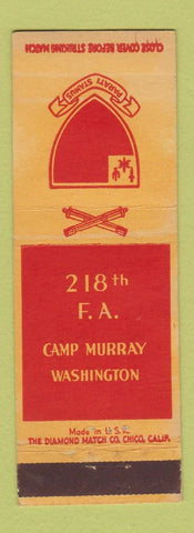 Matchbook Cover - 218th Camp Murray WA military