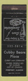 Matchbook Cover - Cubby Bears Place Freeport IL WEAR