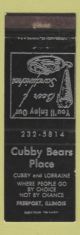 Matchbook Cover - Cubby Bears Place Freeport IL WEAR