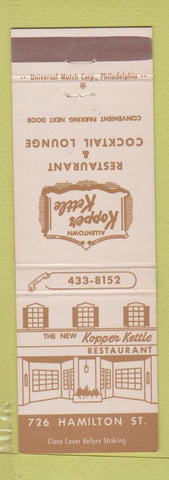 Matchbook Cover - Kopper Kettle Restaurant Allentown PA