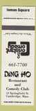 Matchbook Cover - King Ho Restaurant Comedy Club Cambridge MA