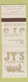 Matchbook Cover - JT's Club Car Boston MA
