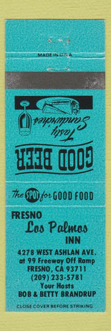 Matchbook Cover - Fresno Los Palmas Inn Fresno CA