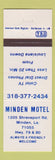 Matchbook Cover - Minden Motel LA