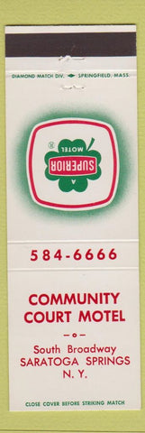 Matchbook Cover - Community Court Motel Saratoga Springs NY