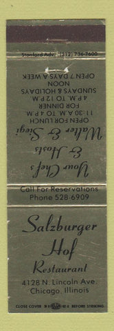 Matchbook Cover - Salzburger Hof Restaurant Chicago IL