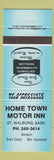 Matchbook Cover - Home Town Motor Inn St Walburg SK BLUE