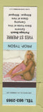 Matchbook Cover - Yves St Pierre Portage Beach QC pinup LIGHT BLUE BAND