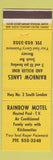 Matchbook Cover - Rainbow Motel Roller Rink London ON YELLOW