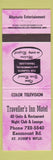 Matchbook Cover - Traveller's Inn Motel St John's NF PURPLE