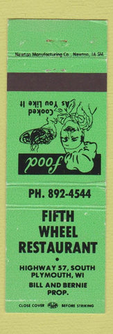 Matchbook Cover - Fifth Wheel Restaurant Plymouth WI WEAR